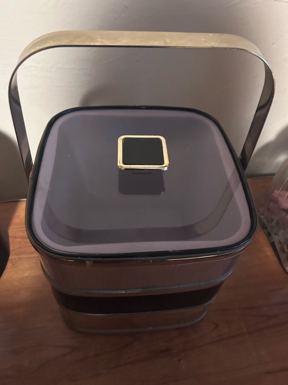 MCM Gold Tiered Ice Bucket | Sculptural Barware Statement